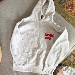 Cotton On Body Light Gray Hoodie with Red Graphic